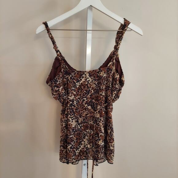 Vtg 90s Y2K Babydoll Tank Top Heart Soul Chiffon‎ Going Out Boho Fairy Safari - Picture 4 of 7
